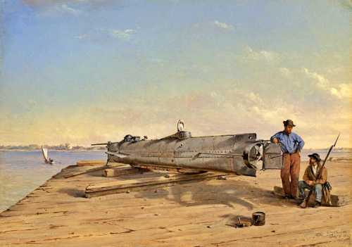 Το υποβρύχιο "H.L.Hunley" (πίνακας του 1863)